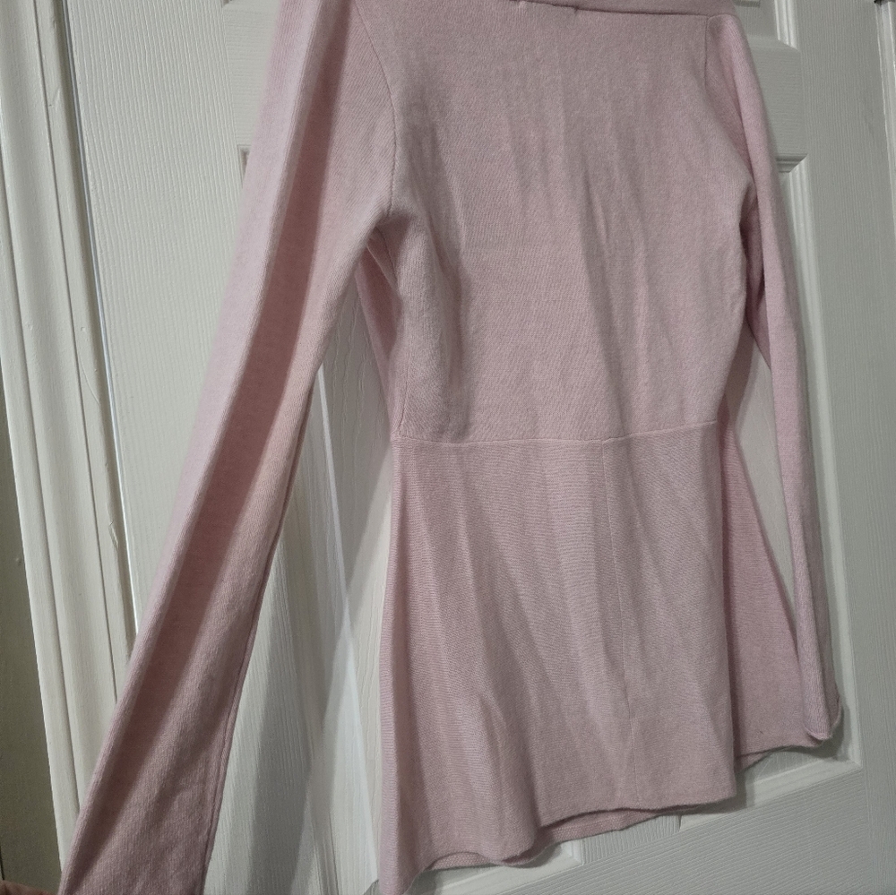 Raffi Cashmere Cowlneck Tunic Sweater in Light Pink, Lagenlook, Sz Small, EUC! - Picture 9 of 13